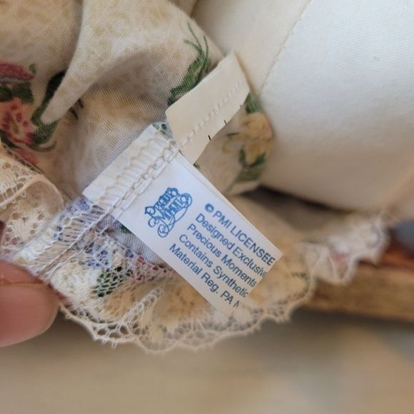 Precious Moments Doll Plush Body Plastic Face Feet w/ original Floral Dress - Picture 9 of 10